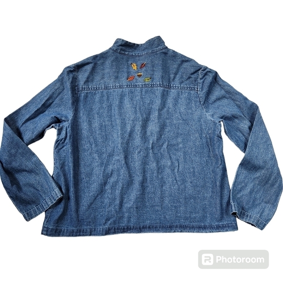 Breckenridge Embroidered Chambray Fall Jacket sz SmallP - Picture 2 of 5